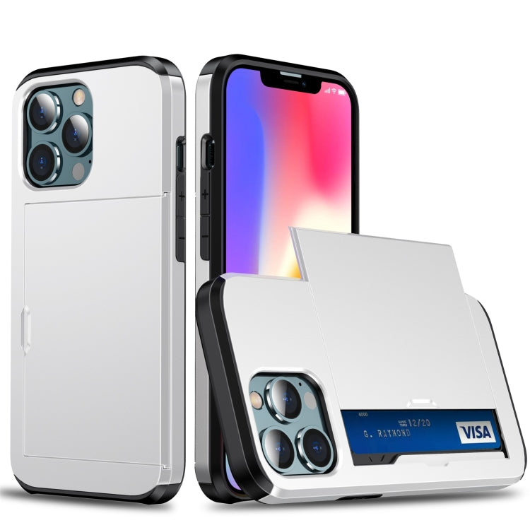 Shockproof Armor Protective Case with Slide Card Slot, For iPhone 13 mini, For iPhone 13