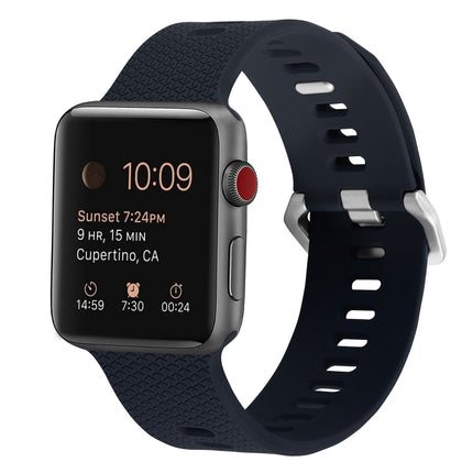 Silicone Replacement Strap Watchband For Apple Watch Series, 7 45mm / 6 & SE & 5 & 4 44mm / 3 & 2 & 1 42mm, 7 41mm / 6 & SE & 5 & 4 40mm / 3 & 2 & 1 38mm