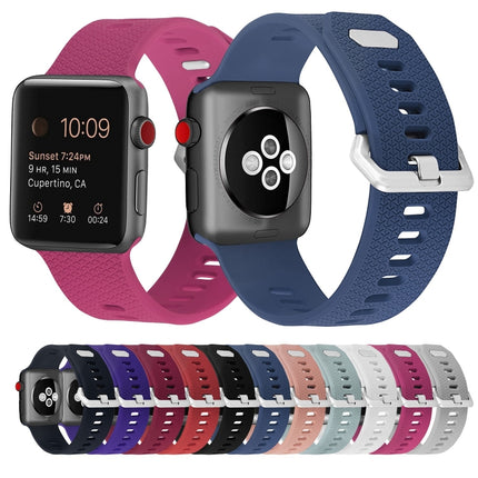 Silicone Replacement Strap Watchband For Apple Watch Series, 7 41mm / 6 & SE & 5 & 4 40mm / 3 & 2 & 1 38mm, 7 45mm / 6 & SE & 5 & 4 44mm / 3 & 2 & 1 42mm