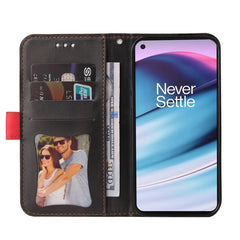 Estuche de cuero PU con tapa horizontal con costuras de color para negocios, con soporte, ranuras para tarjetas y marco para fotos, para OnePlus Nord CE 5G, para iPhone 13 mini, para iPhone 13, para iPhone 13 Pro, para iPhone 13 Pro Max