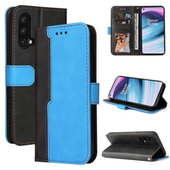 Estuche de cuero PU con tapa horizontal con costuras de color para negocios, con soporte, ranuras para tarjetas y marco para fotos, para OnePlus Nord CE 5G, para iPhone 13 mini, para iPhone 13, para iPhone 13 Pro, para iPhone 13 Pro Max