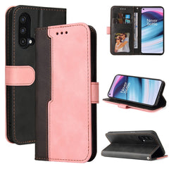 Estuche de cuero PU con tapa horizontal con costuras de color para negocios, con soporte, ranuras para tarjetas y marco para fotos, para OnePlus Nord CE 5G, para iPhone 13 mini, para iPhone 13, para iPhone 13 Pro, para iPhone 13 Pro Max