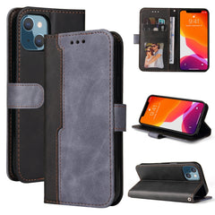 Estuche de cuero PU con tapa horizontal con costuras de color para negocios, con soporte, ranuras para tarjetas y marco para fotos, para OnePlus Nord CE 5G, para iPhone 13 mini, para iPhone 13, para iPhone 13 Pro, para iPhone 13 Pro Max