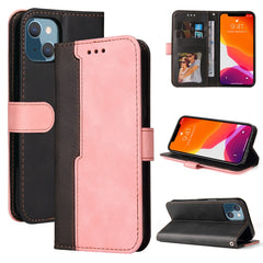 Estuche de cuero PU con tapa horizontal con costuras de color para negocios, con soporte, ranuras para tarjetas y marco para fotos, para OnePlus Nord CE 5G, para iPhone 13 mini, para iPhone 13, para iPhone 13 Pro, para iPhone 13 Pro Max