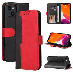 Estuche de cuero PU con tapa horizontal con costuras de color para negocios, con soporte, ranuras para tarjetas y marco para fotos, para OnePlus Nord CE 5G, para iPhone 13 mini, para iPhone 13, para iPhone 13 Pro, para iPhone 13 Pro Max