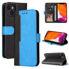 Estuche de cuero PU con tapa horizontal con costuras de color para negocios, con soporte, ranuras para tarjetas y marco para fotos, para OnePlus Nord CE 5G, para iPhone 13 mini, para iPhone 13, para iPhone 13 Pro, para iPhone 13 Pro Max