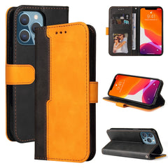 Estuche de cuero PU con tapa horizontal con costuras de color para negocios, con soporte, ranuras para tarjetas y marco para fotos, para OnePlus Nord CE 5G, para iPhone 13 mini, para iPhone 13, para iPhone 13 Pro, para iPhone 13 Pro Max