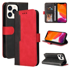 Estuche de cuero PU con tapa horizontal con costuras de color para negocios, con soporte, ranuras para tarjetas y marco para fotos, para OnePlus Nord CE 5G, para iPhone 13 mini, para iPhone 13, para iPhone 13 Pro, para iPhone 13 Pro Max