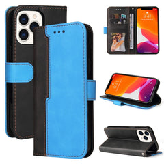 Estuche de cuero PU con tapa horizontal con costuras de color para negocios, con soporte, ranuras para tarjetas y marco para fotos, para OnePlus Nord CE 5G, para iPhone 13 mini, para iPhone 13, para iPhone 13 Pro, para iPhone 13 Pro Max