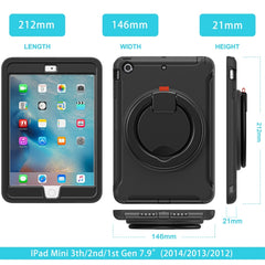 Shockproof TPU + PC Protective Case with 360 Degree Rotation Foldable Handle Grip Holder & Pen Slot, For iPad mini 3 / 2 / 1