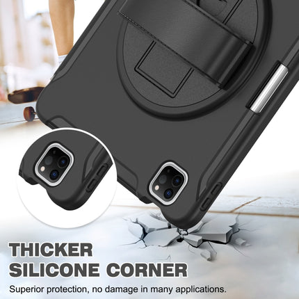 Stoßfeste TPU- und PC-Schutzhülle mit um 360 Grad drehbarem, faltbarem Griffhalter und Stiftschlitz, für iPad Pro 11 2022/2021/2020/2018