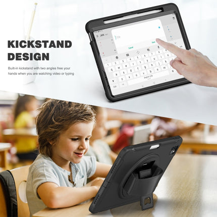 Stoßfeste TPU- und PC-Schutzhülle mit um 360 Grad drehbarem, faltbarem Griffhalter und Stiftschlitz, für iPad Pro 11 2022/2021/2020/2018
