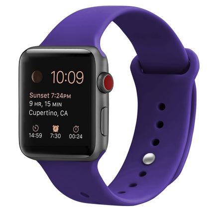 Silicone Replacement Strap Watchband For Apple Watch Series, 7 41mm / 6 & SE & 5 & 4 40mm / 3 & 2 & 1 38mm