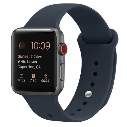 Silicone Replacement Strap Watchband For Apple Watch Series, 7 41mm / 6 & SE & 5 & 4 40mm / 3 & 2 & 1 38mm
