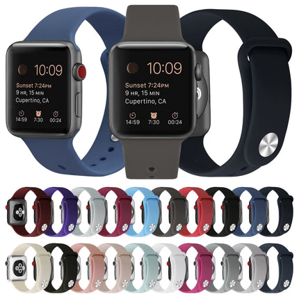 Silicone Replacement Strap Watchband For Apple Watch Series, 7 41mm / 6 & SE & 5 & 4 40mm / 3 & 2 & 1 38mm