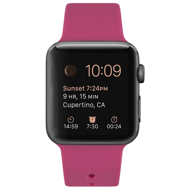 Silicone Replacement Strap Watchband For Apple Watch Series, 7 45mm / 6 & SE & 5 & 4 44mm / 3 & 2 & 1 42mm