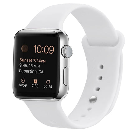 Silicone Replacement Strap Watchband For Apple Watch Series, 7 45mm / 6 & SE & 5 & 4 44mm / 3 & 2 & 1 42mm
