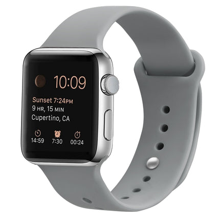 Silicone Replacement Strap Watchband For Apple Watch Series, 7 45mm / 6 & SE & 5 & 4 44mm / 3 & 2 & 1 42mm