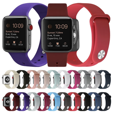 Silicone Replacement Strap Watchband For Apple Watch Series, 7 45mm / 6 & SE & 5 & 4 44mm / 3 & 2 & 1 42mm