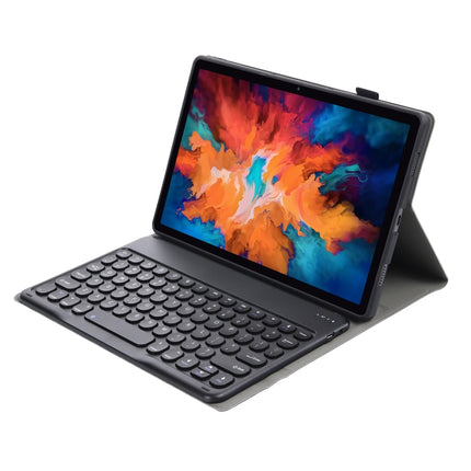 YAM13 Lambskin Texture Detachable Round Keycap Bluetooth Keyboard Leather Case with Holder, For Lenovo Pad Pro 11.5 inch 2021 TB-J716F