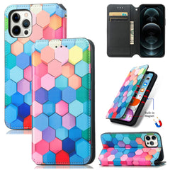 Colored Drawing Magnetic Horizontal Flip PU Leather Case with Holder & Card Slots & Wallet, For iPhone 13 Pro Max, For iPhone 12 mini, For iPhone 12 / 12 Pro