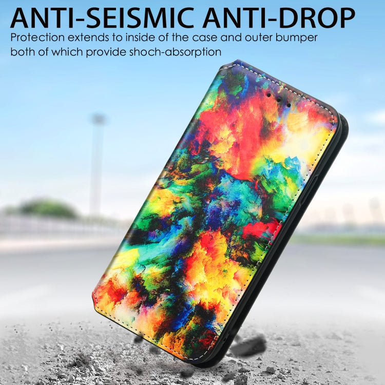 Estuche de cuero PU con tapa horizontal magnética con dibujo de colores, soporte, ranuras para tarjetas y billetera, para iPhone 12 mini, para iPhone 12/12 Pro, para iPhone 12 Pro Max, para iPhone 11