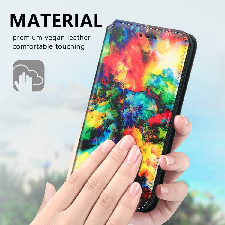 Estuche de cuero PU con tapa horizontal magnética con dibujo de colores, soporte, ranuras para tarjetas y billetera, para iPhone 12 mini, para iPhone 12/12 Pro, para iPhone 12 Pro Max, para iPhone 11