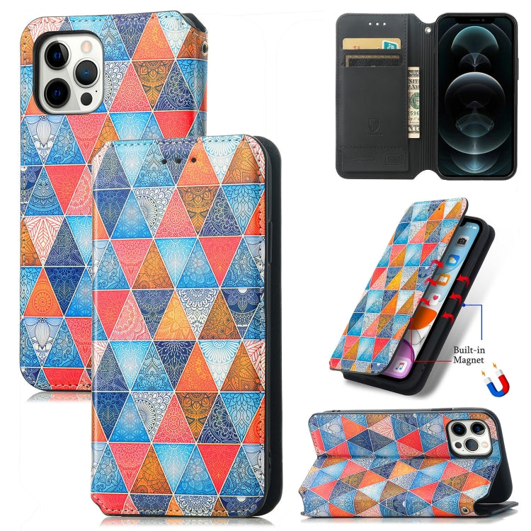 Estuche de cuero PU con tapa horizontal magnética con dibujo de colores, soporte, ranuras para tarjetas y billetera, para iPhone 12 mini, para iPhone 12/12 Pro, para iPhone 12 Pro Max, para iPhone 11