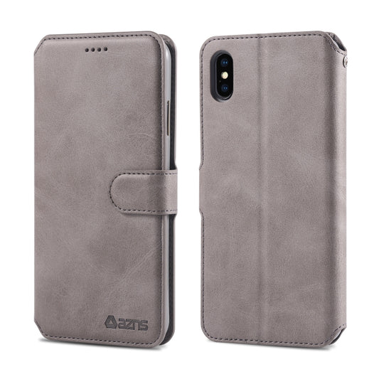 AZNS Calf Texture Magnetic Horizontal Flip PU Leather Case with Holder & Card Slots & Photo Frame, For iPhone XS Max, For iPhone X / XS, For iPhone XR, For iPhone 6 Plus / 6s Plus, For iPhone 11 Pro