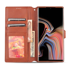 AZNS Calf Texture Magnetic Horizontal Flip PU Leather Case with Holder & Card Slots & Photo Frame, For Galaxy Note 10 Plus, For Galaxy S9, For Galaxy S9 Plus, For Galaxy S10 Plus, For Galaxy S10
