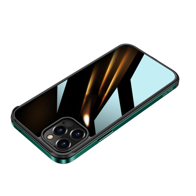SULADA - Carcasa protectora de aluminio de aviación a prueba de golpes con marco de metal + nanovidrio + TPU, para iPhone 11, para iPhone 11 Pro, para iPhone 11 Pro Max, para iPhone 12 mini, para iPhone 12