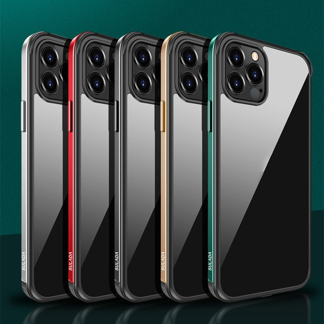 SULADA - Carcasa protectora de aluminio de aviación a prueba de golpes con marco de metal + nanovidrio + TPU, para iPhone 11, para iPhone 11 Pro, para iPhone 11 Pro Max, para iPhone 12 mini, para iPhone 12