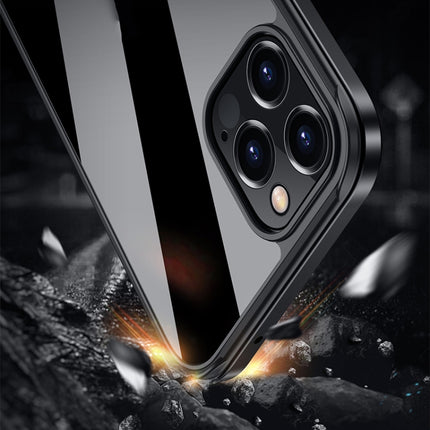 SULADA Stoßfester Luftfahrt-Aluminium-Metallrahmen + Nano-Glas + TPU-Schutzhülle, für iPhone 12 Pro, für iPhone 12 Pro Max, für iPhone XS / X, für iPhone XR, für iPhone XS Max