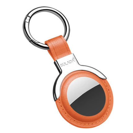 SULADA Leather Protective Cover Case with Switchable Keychain Ring For AirTag 2nd Gen / AirTag 1st Gen
