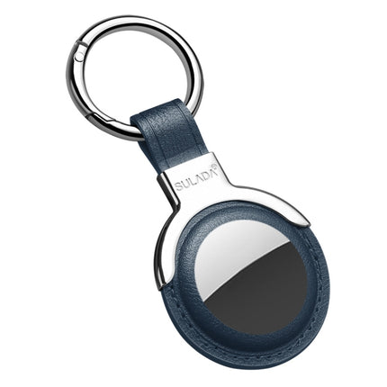 SULADA Leather Protective Cover Case with Switchable Keychain Ring For AirTag 2nd Gen / AirTag 1st Gen