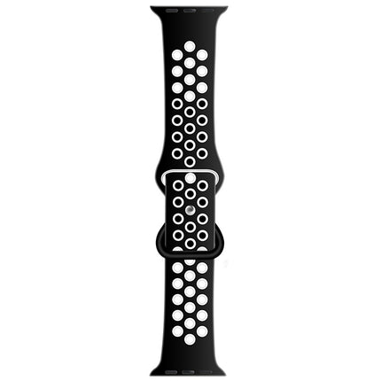 Butterfly Buckle Dual-tone Liquid Silicone Replacement Watchband For Apple Watch Series, 7 41mm / 6 & SE & 5 & 4 40mm / 3 & 2 & 1 38mm
