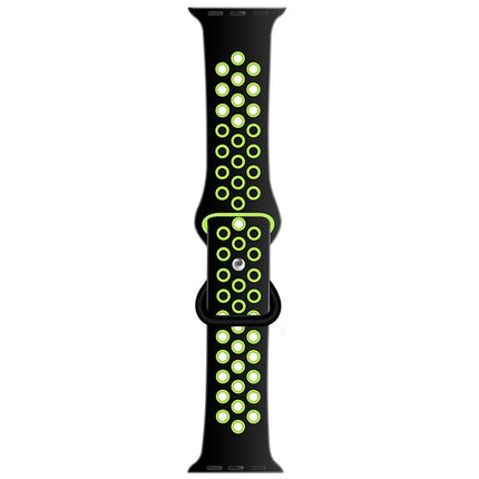 Butterfly Buckle Dual-tone Liquid Silicone Replacement Watchband For Apple Watch Series, 7 41mm / 6 & SE & 5 & 4 40mm / 3 & 2 & 1 38mm