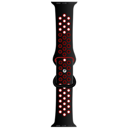 Butterfly Buckle Dual-tone Liquid Silicone Replacement Watchband For Apple Watch Series, 7 41mm / 6 & SE & 5 & 4 40mm / 3 & 2 & 1 38mm