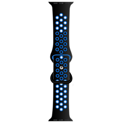 Butterfly Buckle Dual-tone Liquid Silicone Replacement Watchband For Apple Watch Series, 7 41mm / 6 & SE & 5 & 4 40mm / 3 & 2 & 1 38mm