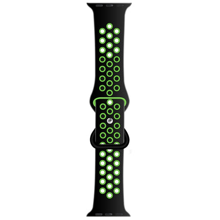Butterfly Buckle Dual-tone Liquid Silicone Replacement Watchband For Apple Watch Series, 7 41mm / 6 & SE & 5 & 4 40mm / 3 & 2 & 1 38mm
