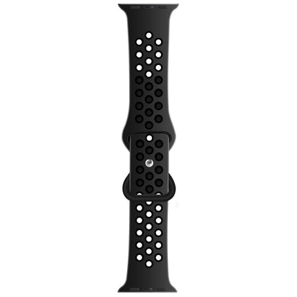 Butterfly Buckle Dual-tone Liquid Silicone Replacement Watchband For Apple Watch Series, 7 41mm / 6 & SE & 5 & 4 40mm / 3 & 2 & 1 38mm