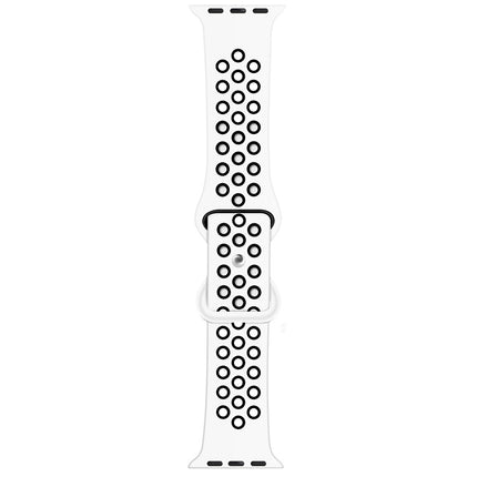Butterfly Buckle Dual-tone Liquid Silicone Replacement Watchband For Apple Watch Series, 7 45mm / 6 & SE & 5 & 4 44mm / 3 & 2 & 1 42mm