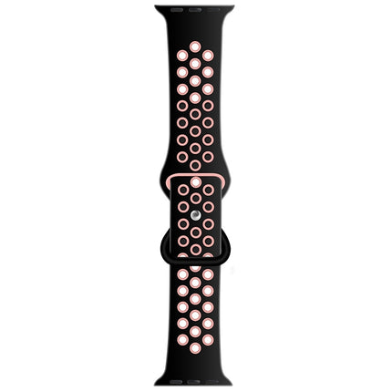 Butterfly Buckle Dual-tone Liquid Silicone Replacement Watchband For Apple Watch Series, 7 45mm / 6 & SE & 5 & 4 44mm / 3 & 2 & 1 42mm