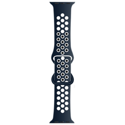 Butterfly Buckle Dual-tone Liquid Silicone Replacement Watchband For Apple Watch Series, 7 45mm / 6 & SE & 5 & 4 44mm / 3 & 2 & 1 42mm