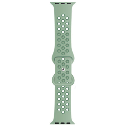 Butterfly Buckle Dual-tone Liquid Silicone Replacement Watchband For Apple Watch Series, 7 45mm / 6 & SE & 5 & 4 44mm / 3 & 2 & 1 42mm