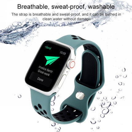 Butterfly Buckle Dual-tone Liquid Silicone Replacement Watchband For Apple Watch Series, 7 45mm / 6 & SE & 5 & 4 44mm / 3 & 2 & 1 42mm