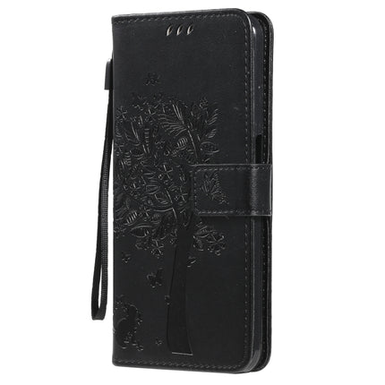 Tree & Cat Pattern Pressed Printing Horizontal Flip PU Leather Case with Holder & Card Slots & Wallet & Lanyard, For Nokia X10, For Nokia 5.3