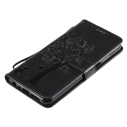 Tree & Cat Pattern Pressed Printing Horizontal Flip PU Leather Case with Holder & Card Slots & Wallet & Lanyard, For Nokia X10, For Nokia 5.3