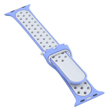 Metal Buckle Silicone Replacement Watchband For Apple Watch Series, 7 41mm / 6 & SE & 5 & 4 40mm / 3 & 2 & 1 38mm