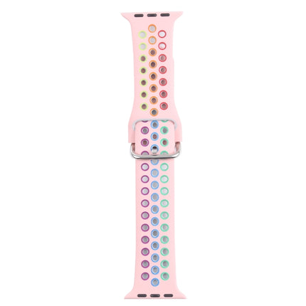 Metal Buckle Silicone Replacement Watchband For Apple Watch Series, 7 41mm / 6 & SE & 5 & 4 40mm / 3 & 2 & 1 38mm